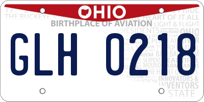 OH license plate GLH0218
