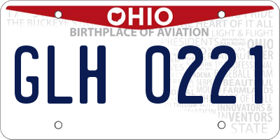 OH license plate GLH0221