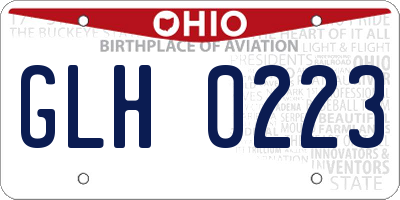 OH license plate GLH0223