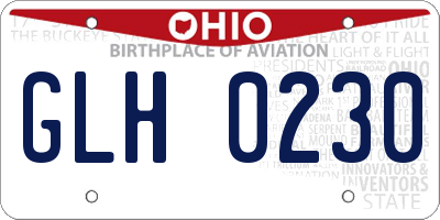 OH license plate GLH0230