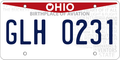 OH license plate GLH0231