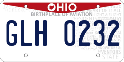 OH license plate GLH0232