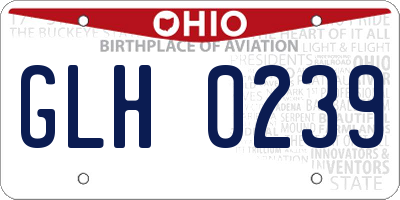 OH license plate GLH0239