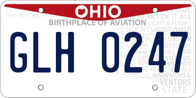 OH license plate GLH0247