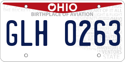 OH license plate GLH0263
