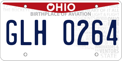 OH license plate GLH0264