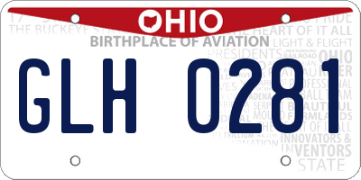 OH license plate GLH0281