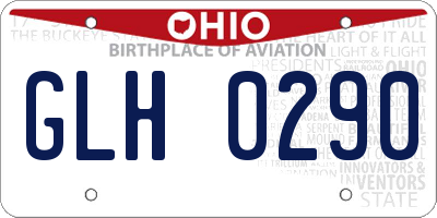 OH license plate GLH0290