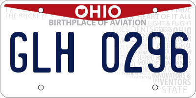 OH license plate GLH0296