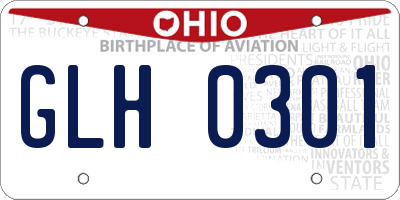 OH license plate GLH0301