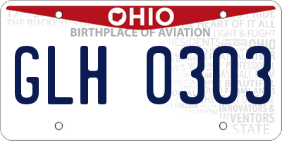 OH license plate GLH0303