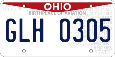 OH license plate GLH0305
