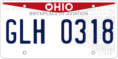 OH license plate GLH0318