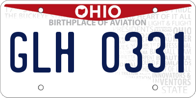 OH license plate GLH0331