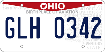 OH license plate GLH0342