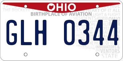 OH license plate GLH0344