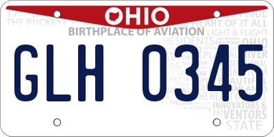 OH license plate GLH0345