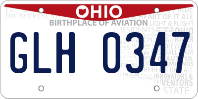 OH license plate GLH0347