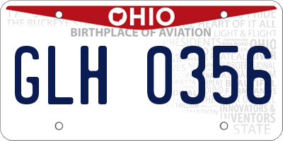 OH license plate GLH0356