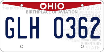 OH license plate GLH0362