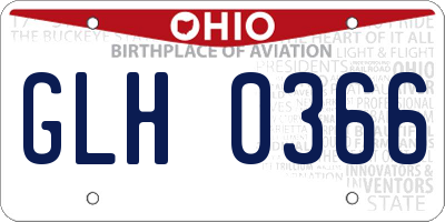OH license plate GLH0366