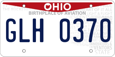 OH license plate GLH0370