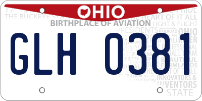 OH license plate GLH0381