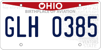 OH license plate GLH0385