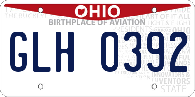 OH license plate GLH0392
