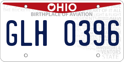 OH license plate GLH0396