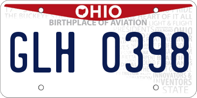 OH license plate GLH0398