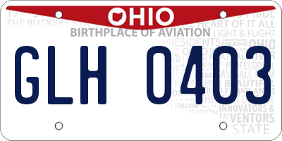 OH license plate GLH0403