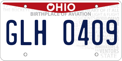 OH license plate GLH0409