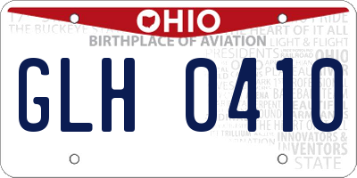 OH license plate GLH0410