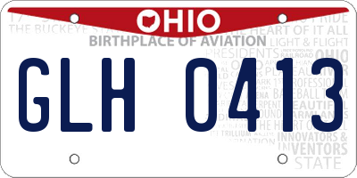 OH license plate GLH0413