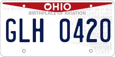 OH license plate GLH0420