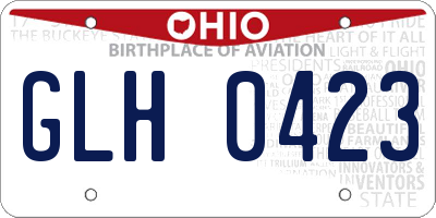 OH license plate GLH0423