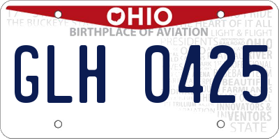 OH license plate GLH0425