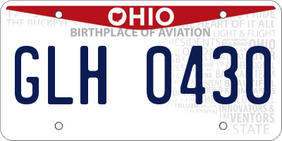 OH license plate GLH0430