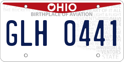 OH license plate GLH0441