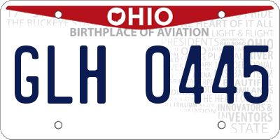 OH license plate GLH0445