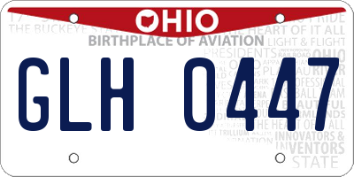 OH license plate GLH0447