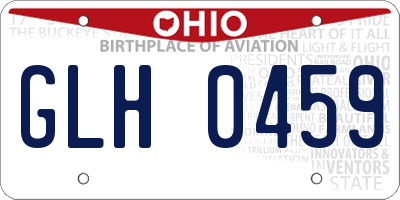 OH license plate GLH0459
