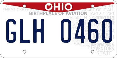 OH license plate GLH0460