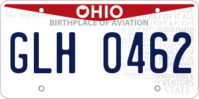 OH license plate GLH0462