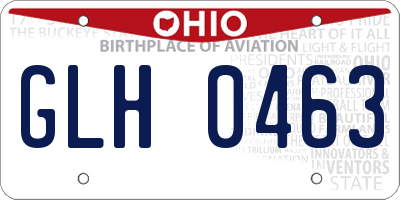 OH license plate GLH0463