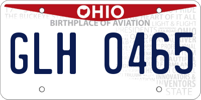 OH license plate GLH0465