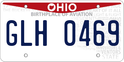 OH license plate GLH0469
