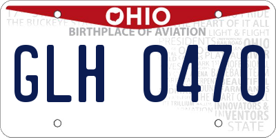 OH license plate GLH0470