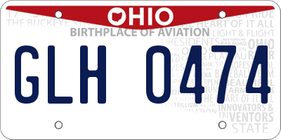 OH license plate GLH0474